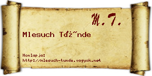 Mlesuch Tünde névjegykártya